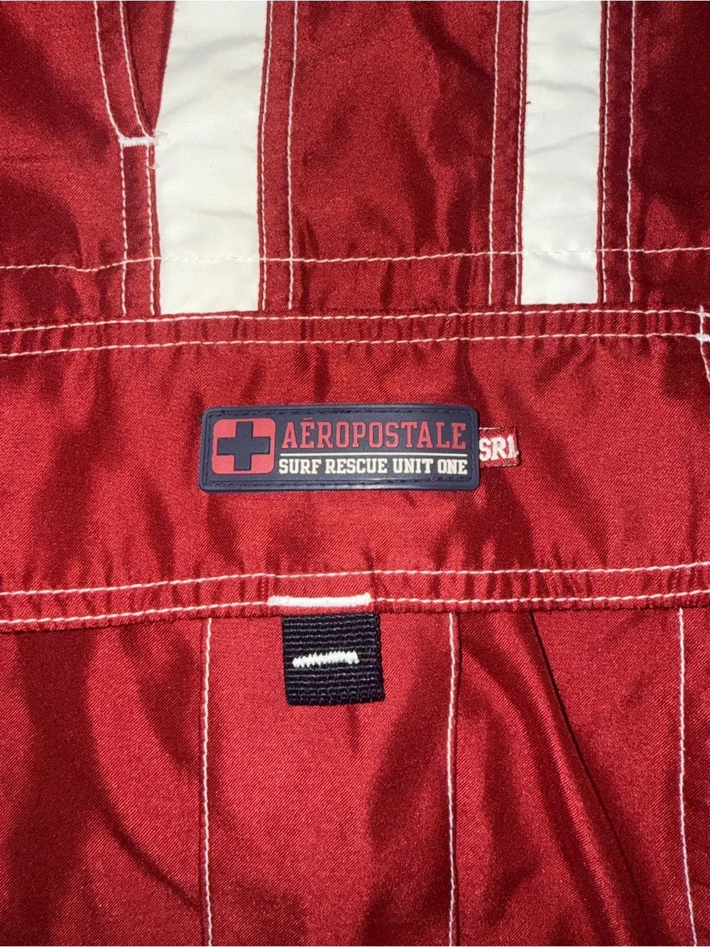 Vintage Aeropostale Surf Rescue Cargo Board Shorts Swim Trunks Red Size S